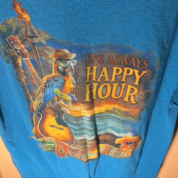 Rainforest Cafe Orlando Its Happy Hour Tee Color Blue Size Medium - Picture 5 of 5